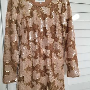 Dress the Population Gold Sequin Dress